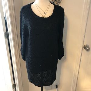 JEANNE BEKER Black Lightweight Sweater Top